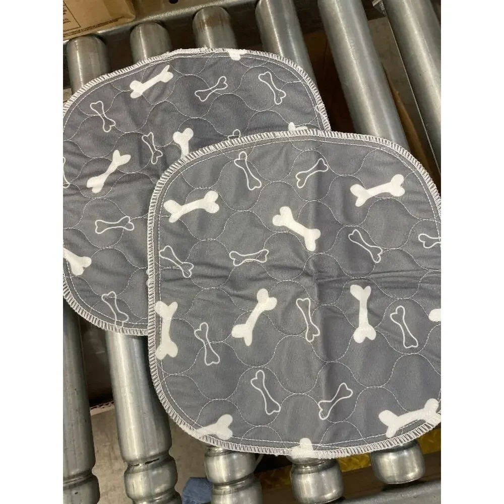 Dog Training Pee Pads Reusable Washable Absorbent Set of 2 Bone Print XS 10x10